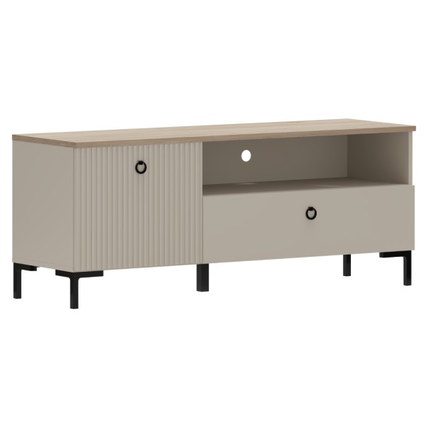 Măsuţă TV, gri Taupe/stejar silverjack, DOMCA 1K1S