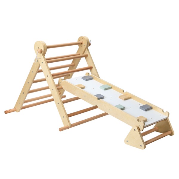 Montessori Triunghiul Pikler 3în1, natural/mix de culori, OPRIN