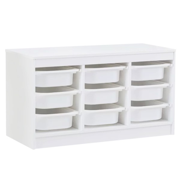 Organizator cu cutii de depozitare, alb, TRIMAL