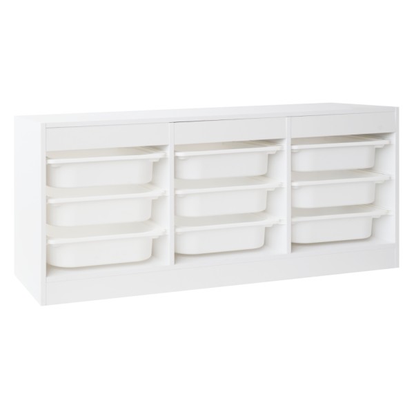 Organizator cu cutii de depozitare, alb, TRIMAL NEW
