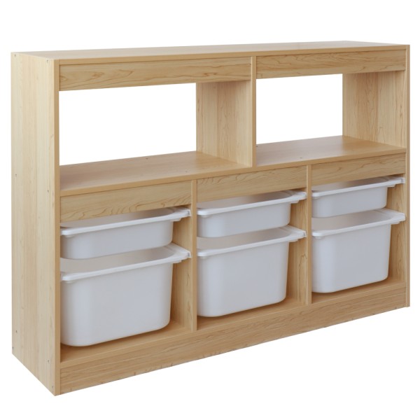 Organizator cu cutii de depozitare, stejar/alb, TRIVIX