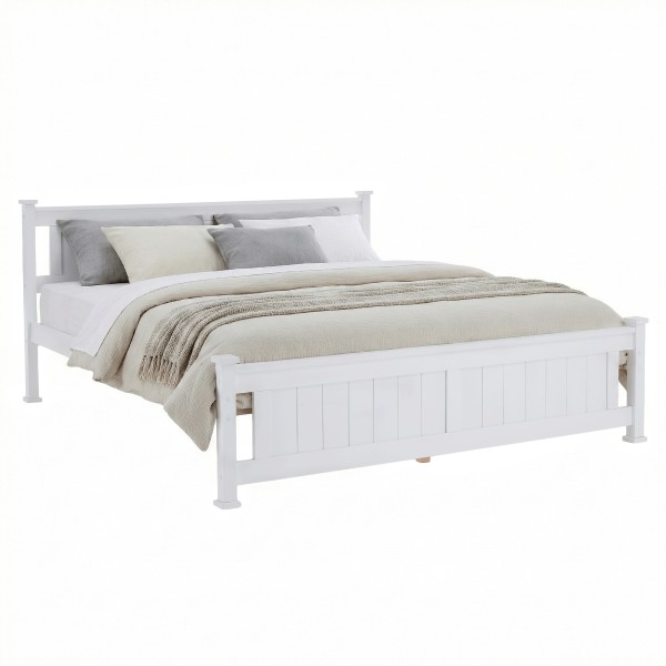 Pat 180x200 cm, lemn de pin alb, LUCAS