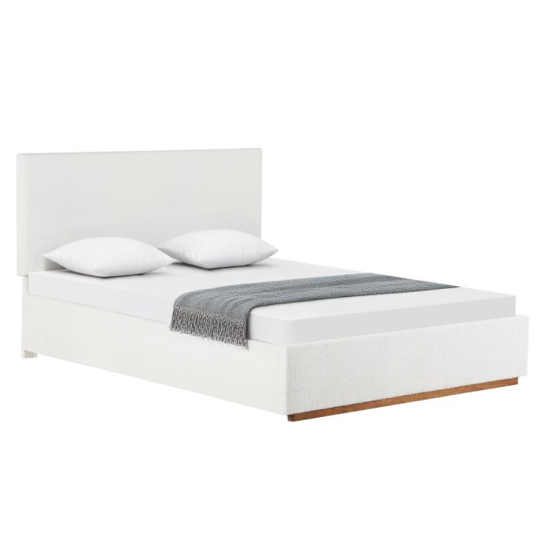 Pat cu grătar si spaţiu de depozitare 180x200, alb, NUVOLA