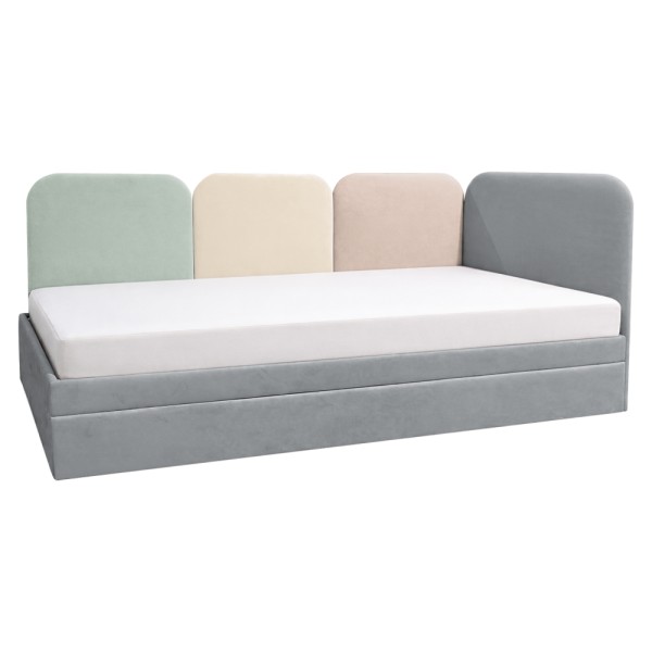 Pat cu pat suplimentar, gri/amestec de culori, 90x200, DUHA
