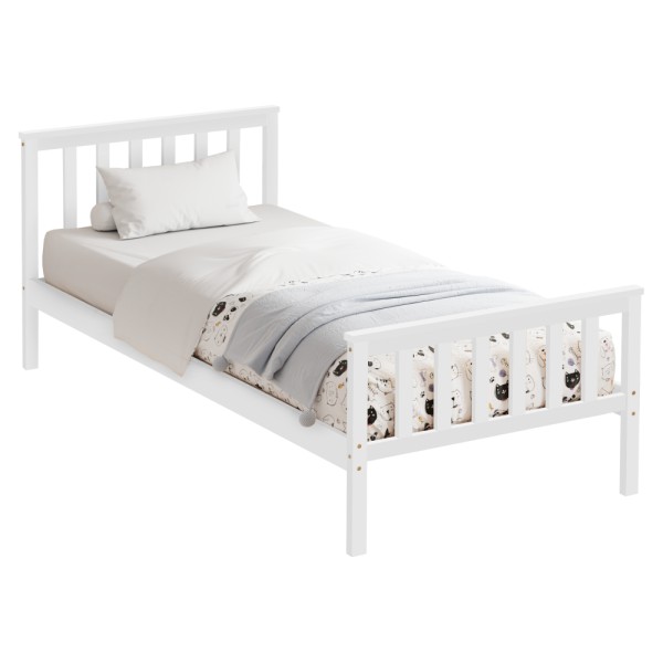 Pat cu somieră, alb, 90x200, ANATRA