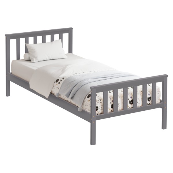 Pat cu somieră, gri, 90x200, ANATRA