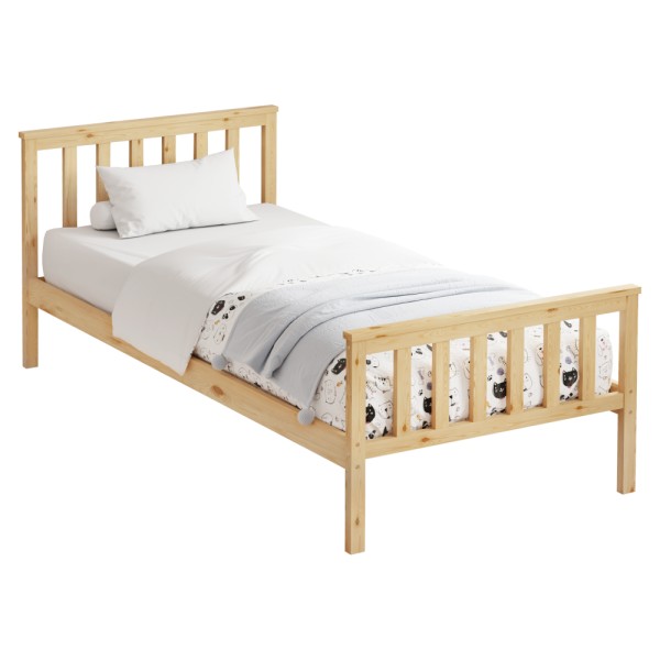 Pat cu somieră, natural, 90x200, ANATRA