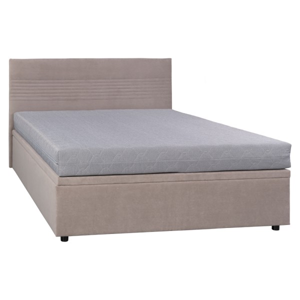 Pat cu spaţiu de depozitare, 160x200, alb, RUNOL