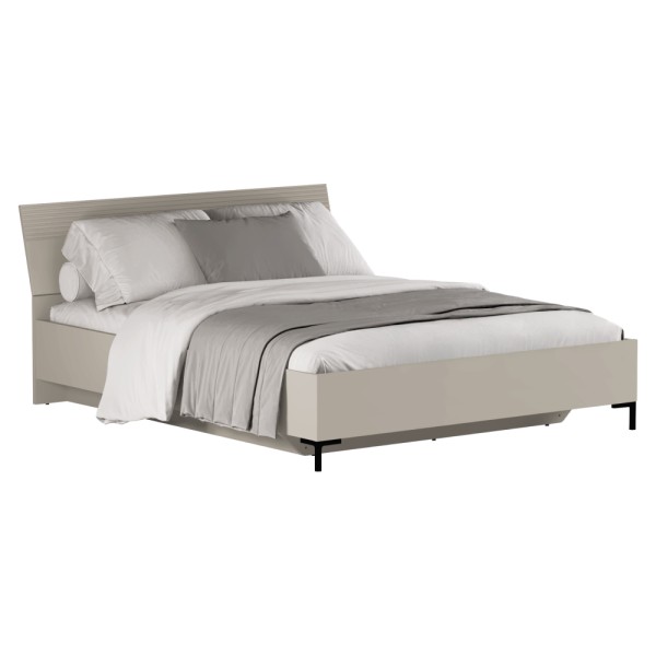 Pat matrimonial, 160x200, gri-maroniu Taupe, DOMCA