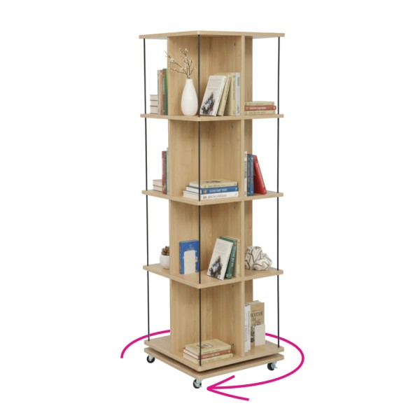 Raft pivotant, stejar/negru, POTOR