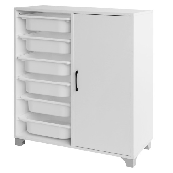 Raft/dulăpior cu cutii de depozitare, alb, VELTO