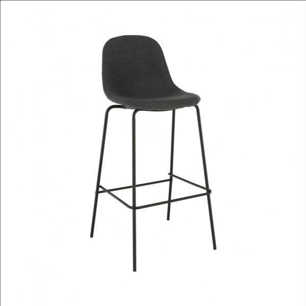 Scaun bar, material textil gri închis/metal, MARIOLA NEW