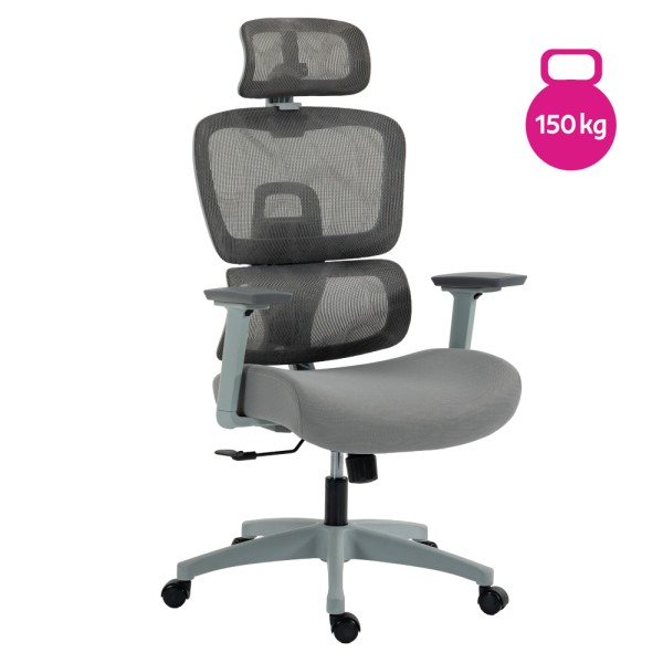 Scaun de birou, gri deschis/gri, Portanţă 150 kg, ERMEN NEW