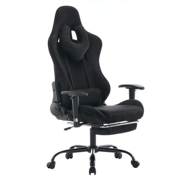 Scaun de birou/gaming, negru, ţesătură Velvet, SALOP