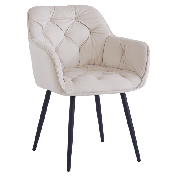 Scaun de design, ţesătură Velvet bej, FEDRIS NEW