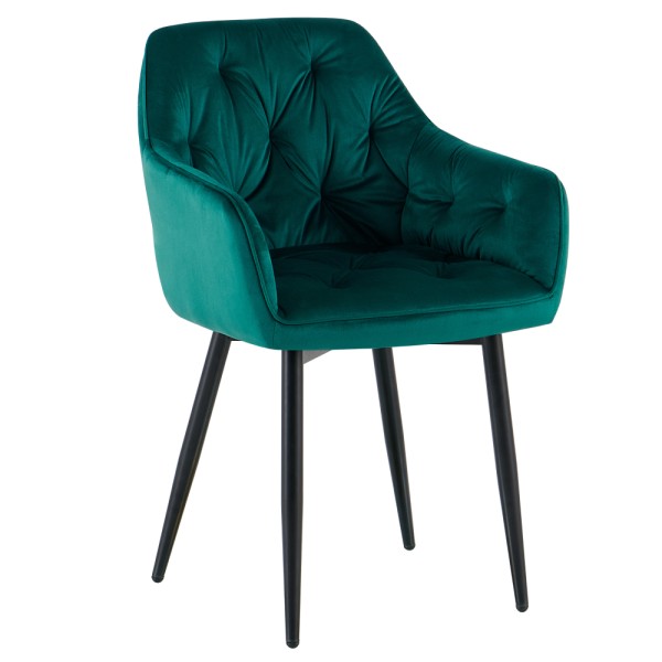 Scaun de design, ţesătură Velvet verde, FEDRIS 2 NEW
