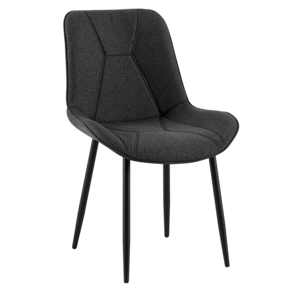 Scaun de sufragerie, gri închis/negru, DELTA