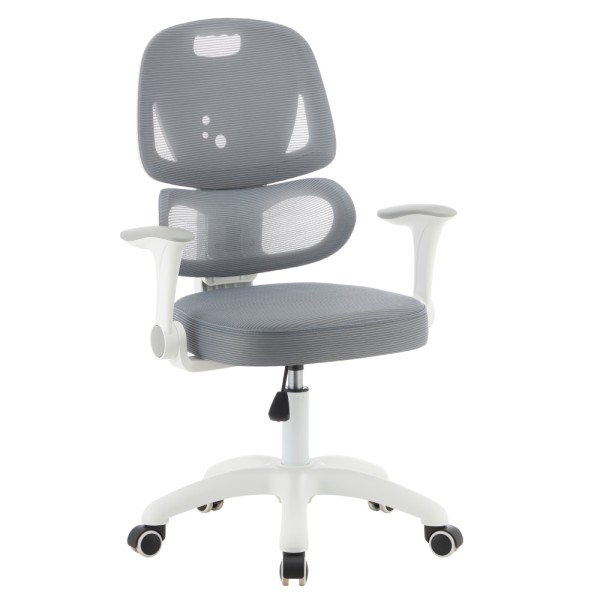 Scaun rotativ, gri/alb, LISTER