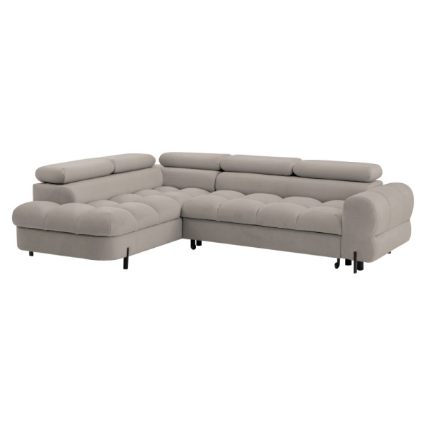 Set canapea de colţ, bej Taupe, pe stânga, BERON ROH