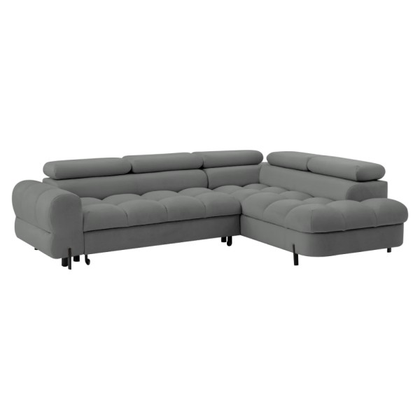 Set canapea de colţ, gri, pe dreapta, BERON ROH
