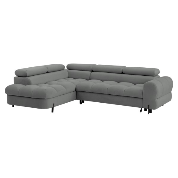 Set canapea de colţ, gri, pe stânga, BERON ROH