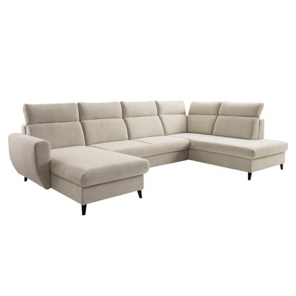 Set canapea extensibilă, bej, pe stânga, ROTTO ROH U
