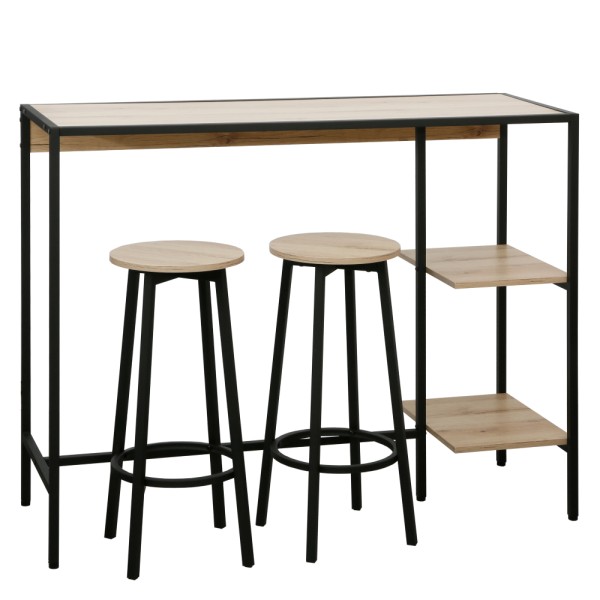 Set de bar 1+2, stejar/negru, POHOS