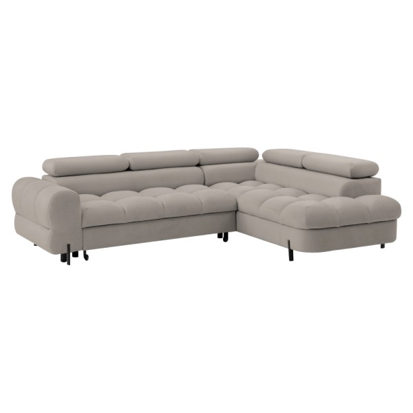 Set de canapea de colţ, bej Taupe, pe dreapta, BERON ROH