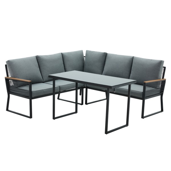 Set de grădină, negru/gri, FARLY