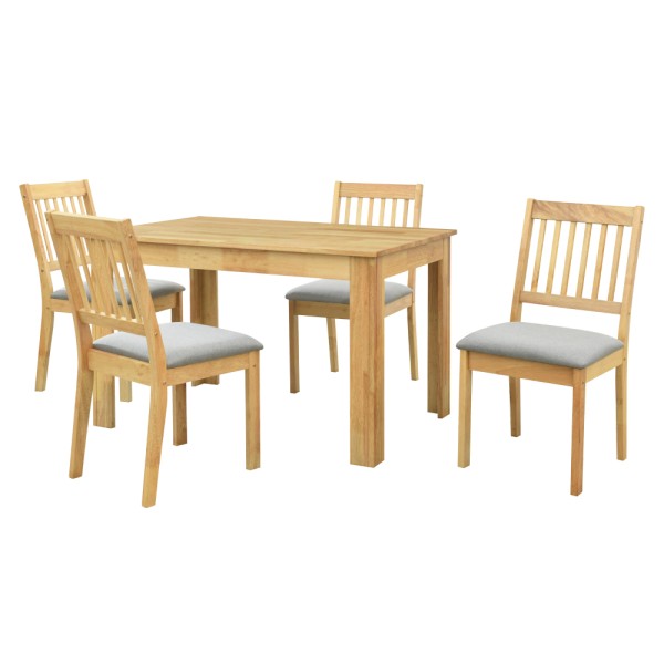 Set de sufragerie 1+4, lemn masiv, natural, TEDRO