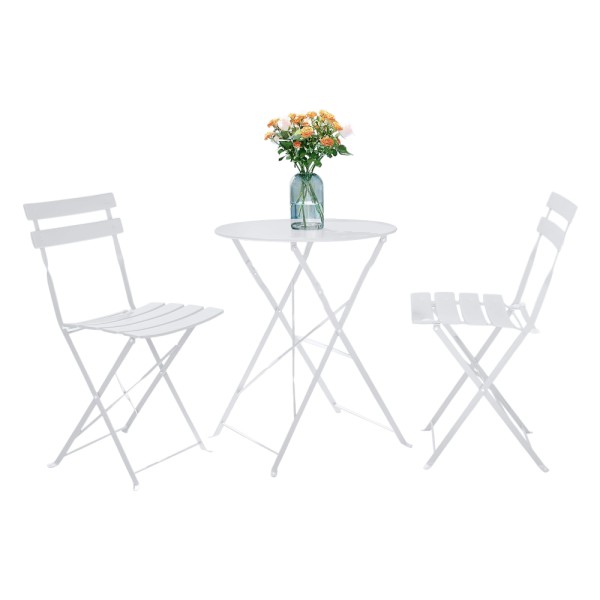 Set grădină 1+2, alb, oţel, OBAX