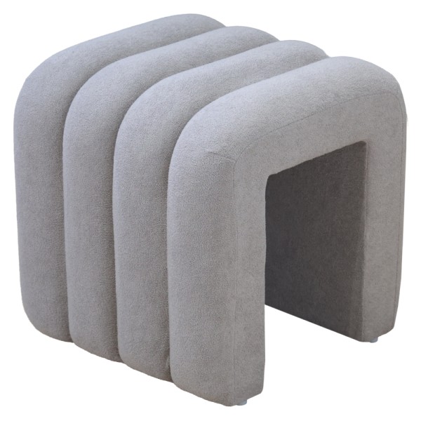 Taburet de design, ţesătură gri, SUNDO