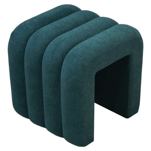 Taburet de design, ţesătură verde închis, SUNDO