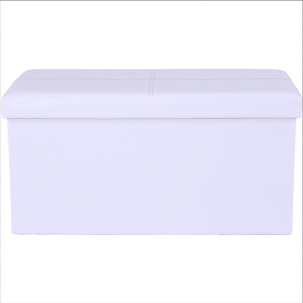 Taburet pliabil, piele ecologică albă, IMRA