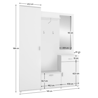 Ansamblu hol, alb, AMALIA