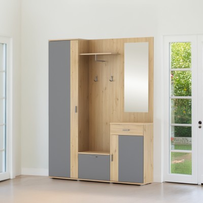 Ansamblu hol, stejar artisan/grafit,  AMALIA