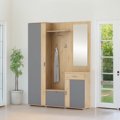 Ansamblu hol, stejar artisan/grafit,  AMALIA