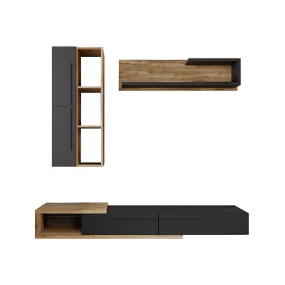 Ansamblu living, stejar Tacho/antracit, KALVADOS 2