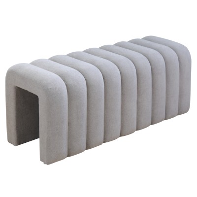 Bancă de design, ţesătură gri, SUNDO