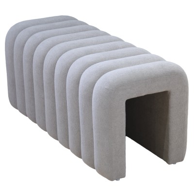 Bancă de design, ţesătură gri, SUNDO
