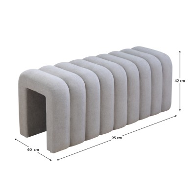 Bancă de design, ţesătură gri, SUNDO