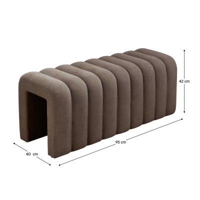 Bancă de design, ţesătură maro, SUNDO