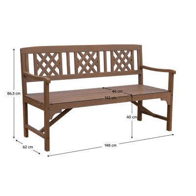 Bancă de grădină din lemn, maro, ENELA