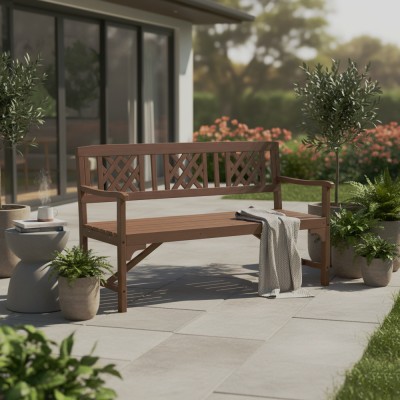 Bancă de grădină din lemn, maro, ENELA