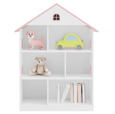 Bibliotecă pentru copii, alb/roz, MAISON TYP 1