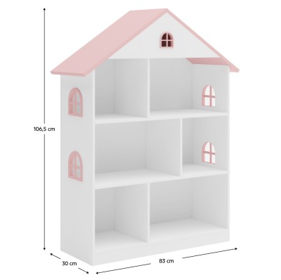 Bibliotecă pentru copii, alb/roz, MAISON TYP 1