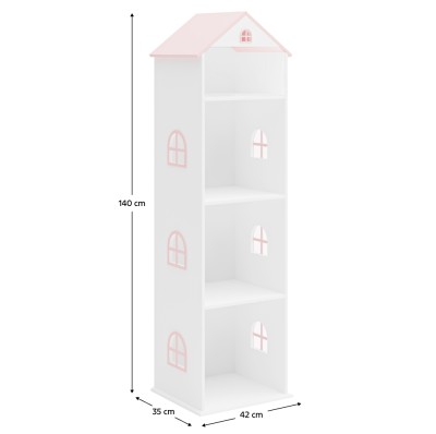 Bibliotecă pentru copii, alb/roz, MAISON TYP 2