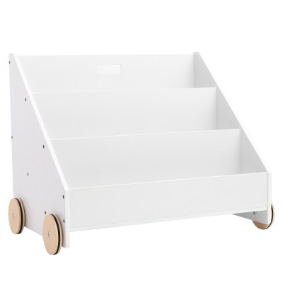 Bibliotecă pentru copii cu roţi, albă, BERUS