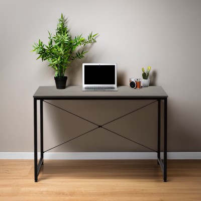 Birou, beton/negru, 120x60 cm, MELLORA