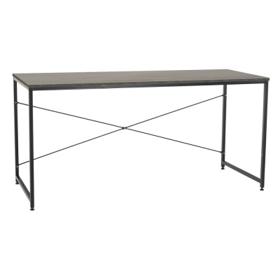 Birou, beton/negru, 150x60 cm, MELLORA